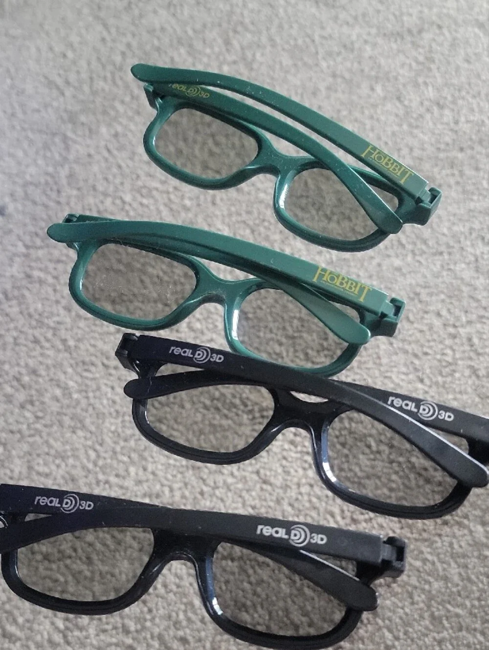 Real 3D. Classic Rectangle Frame - Black & Green. Lot Of 4